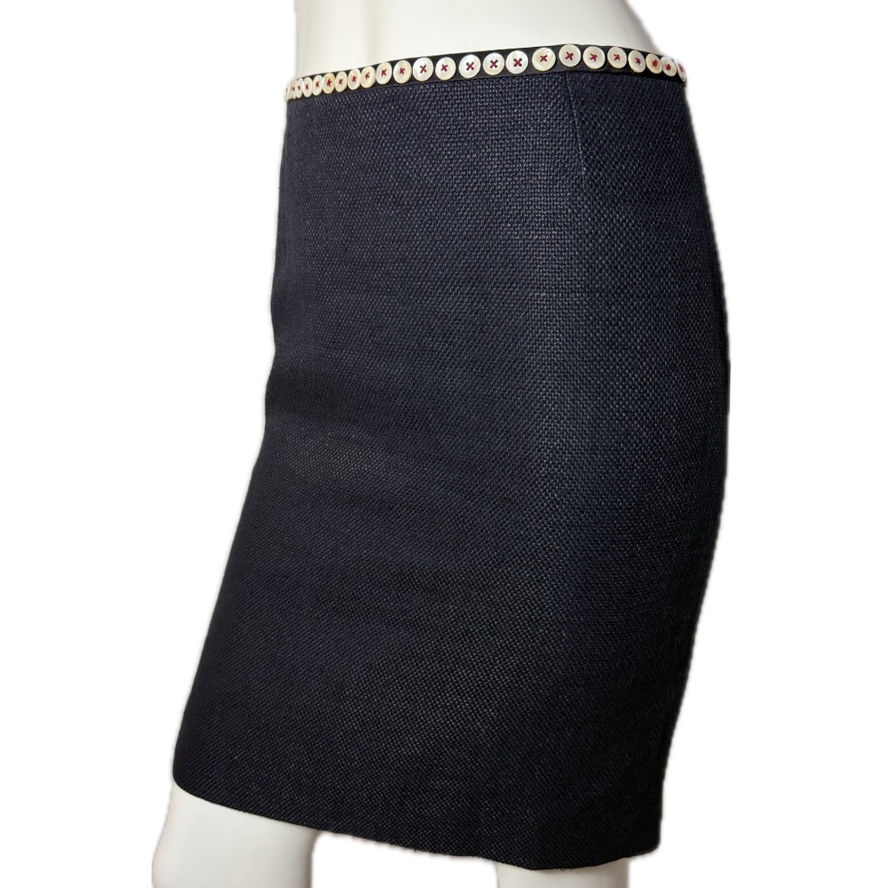 Alexander McQueen 2005 Archive Runway Indigo Linen Tailored Pencil Skirt 40 4-6 - Picture 5 of 15